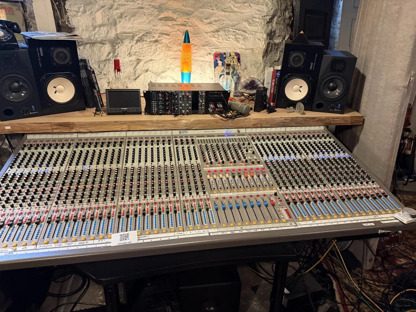 APB DynaSonics Spectra Series console with Yamaha NS-10 monitors at Fallout Sound